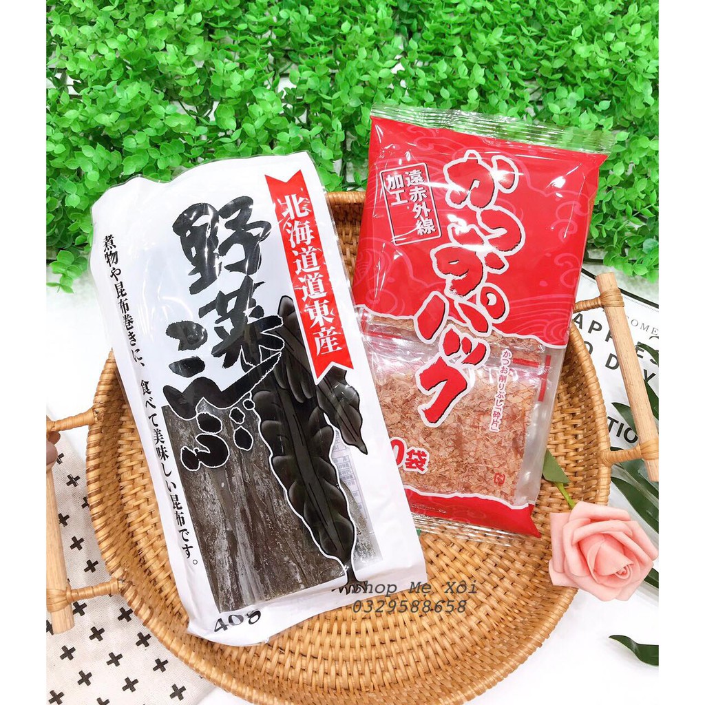 Set cá bào Topvalu 30g và tảo bẹ 40g nấu nước dùng dashi cho bé