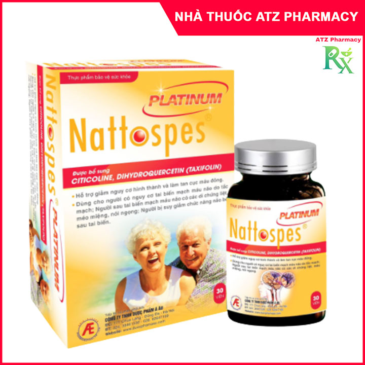 Nattospes Platinum giúp giảm nguy cơ hình thành máu đông hộp 30 viên - ATZ