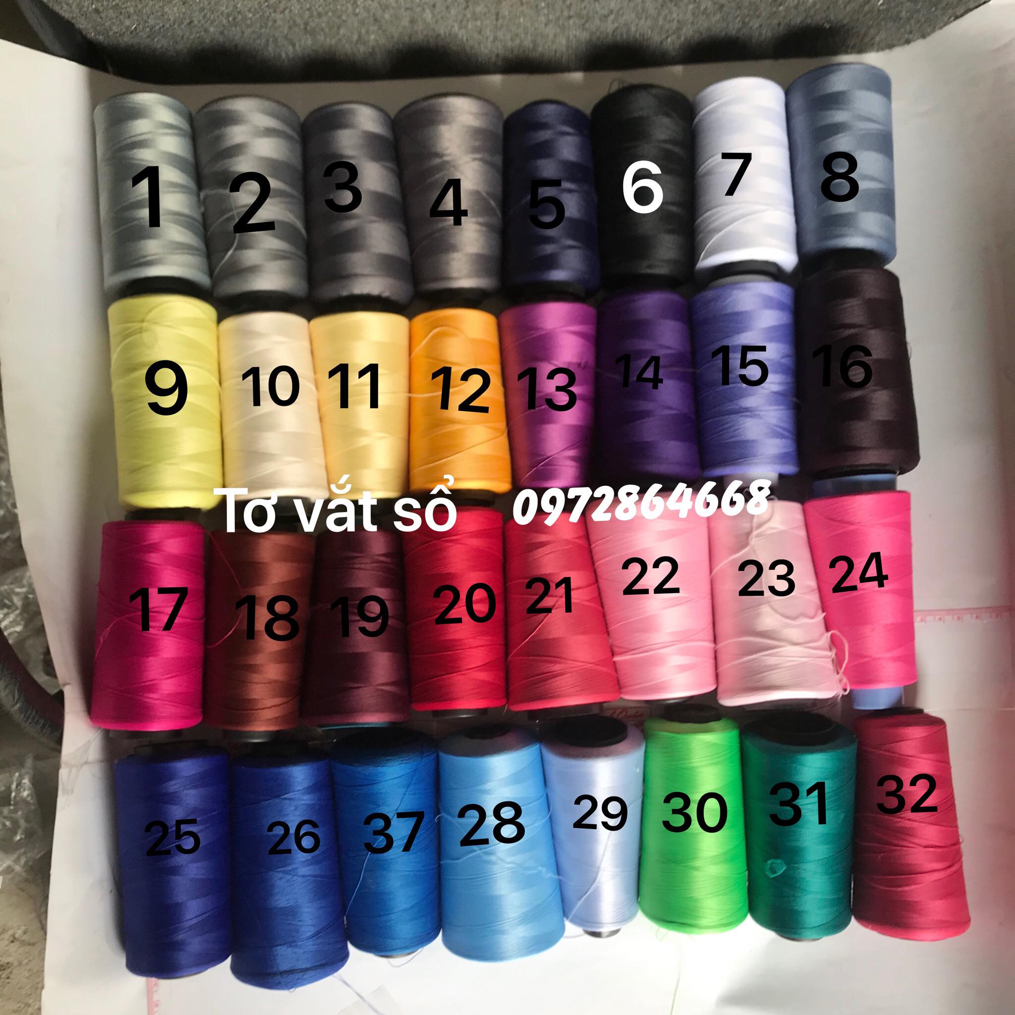 Set 03 cuộn tơ vắt sổ 150D cuốn bèo kansai cuộn 5000m