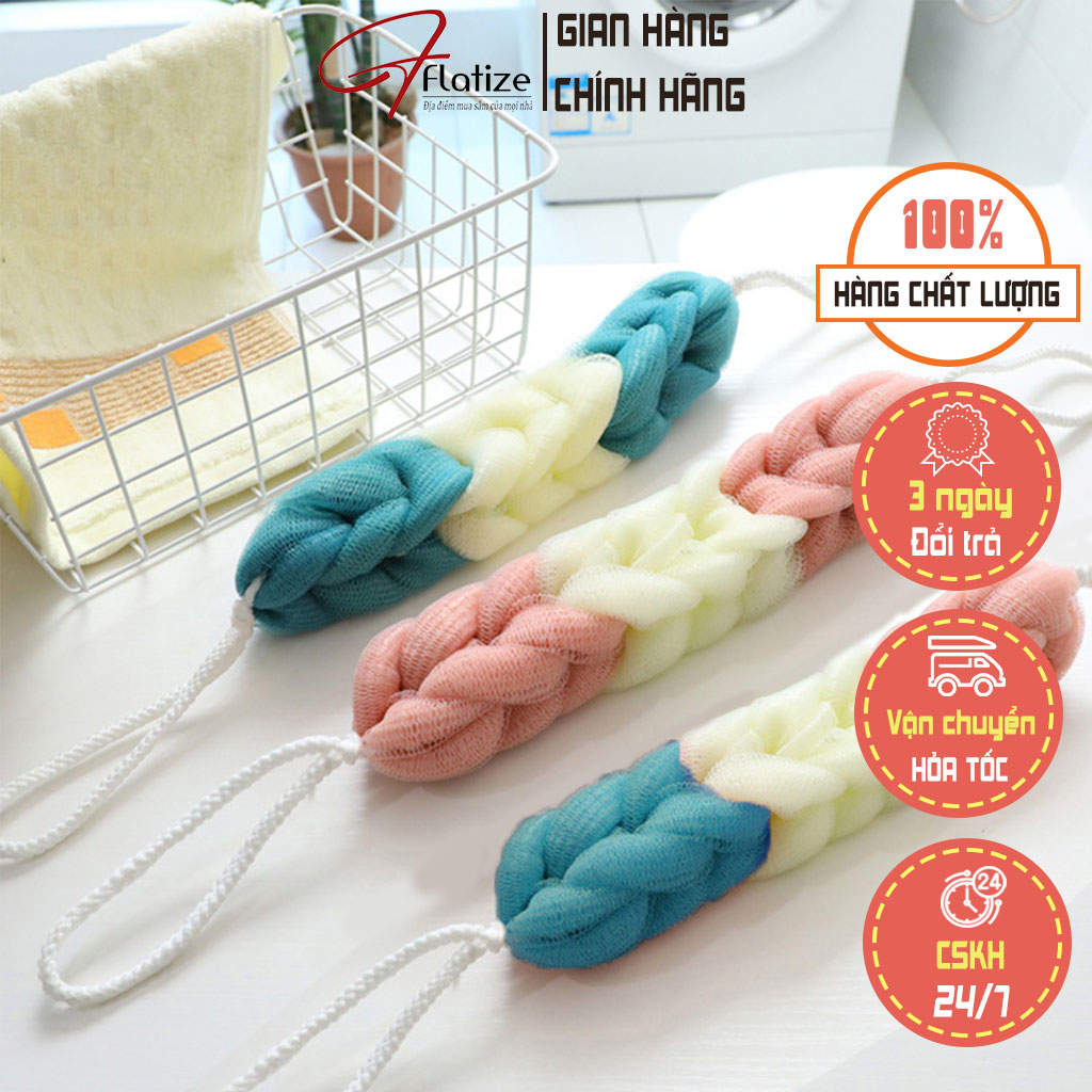 Bông tắm dài, bông tắm tròn, bông tắm chà lưng cao cấp mềm mịn không gây kích ứng da - FLATIZE