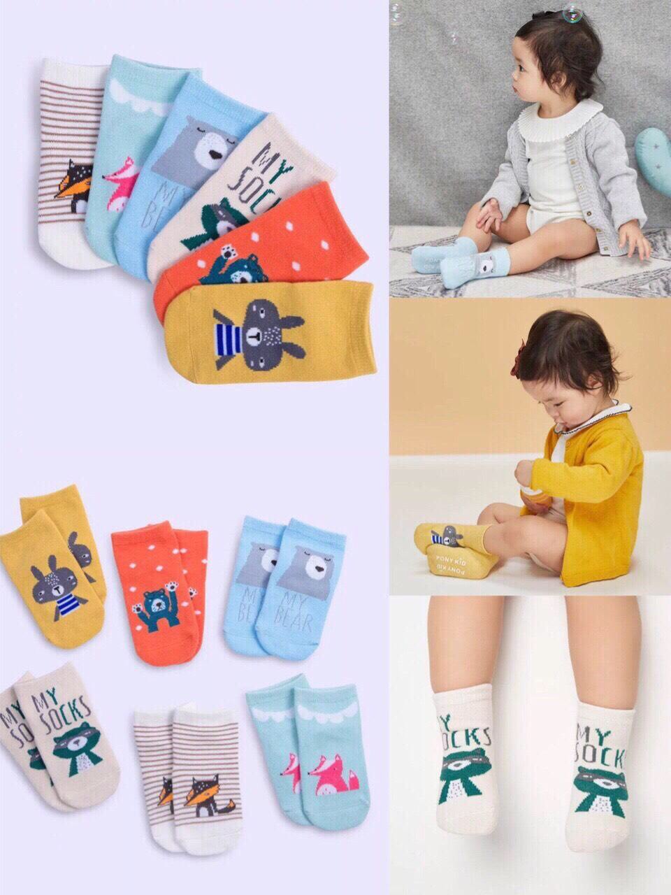 [CHÍNH HÃNG] Tất Pony Kid Cổ Cao Chống Trơn Trượt Cao Cấp Cho Bé 0-4 Tuổi