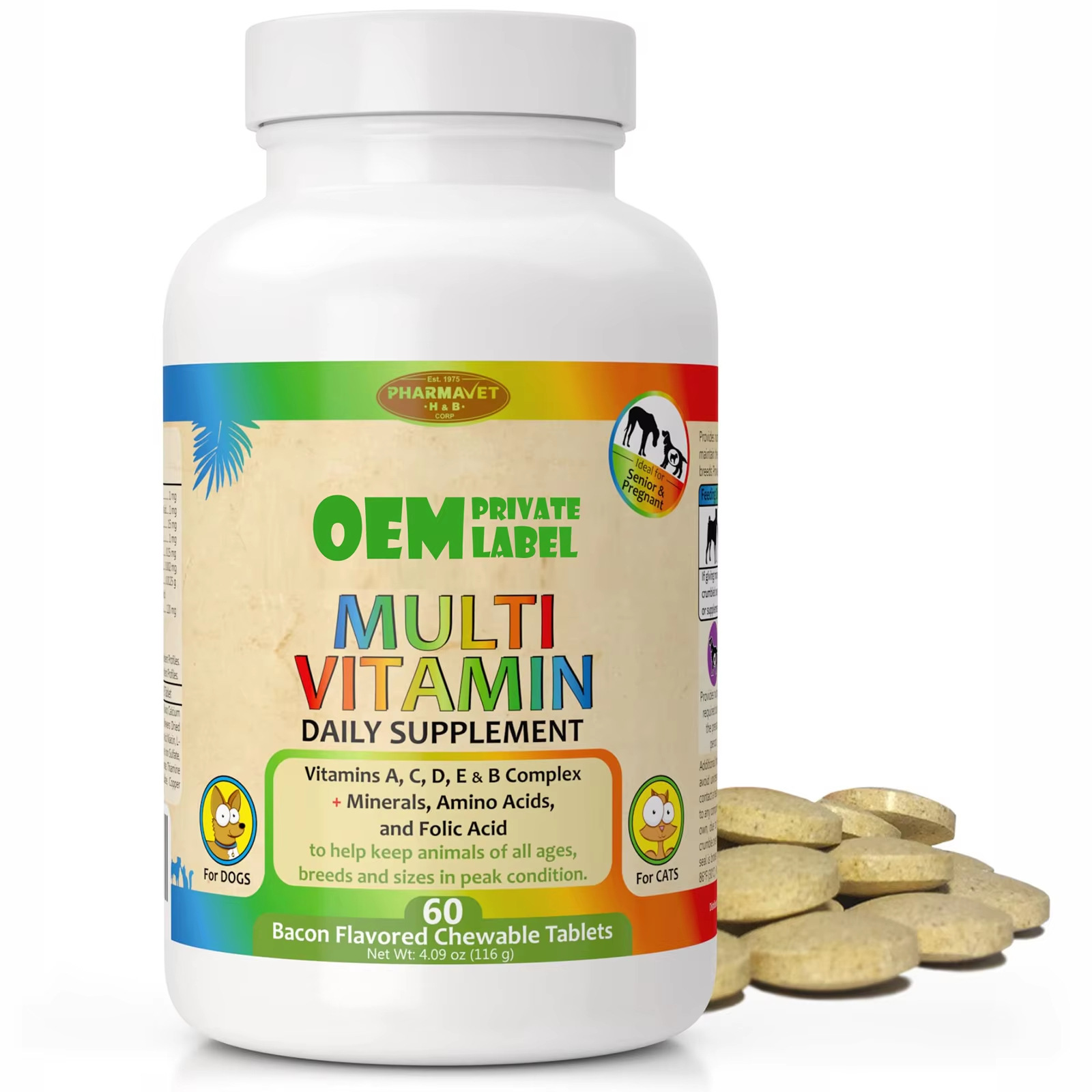 Cross-Border Dog Cat Older Dog Containing Folic Acid Minerals and Amino Acids Supplement Dog Food Special Multi-Vitamins