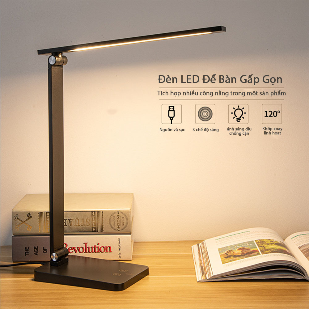 Đèn để bàn học đèn bàn làm việc chống cận cao cấp gấp gọn db4