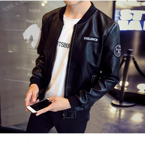 ÁO KHOÁC DA NAM CỔ TRÒN PHỐI THUN DÀY FORM CHUẨN TAY IN LOGO CỰC NGẦU CHẤT VẢI DÀY ĐẸP TP