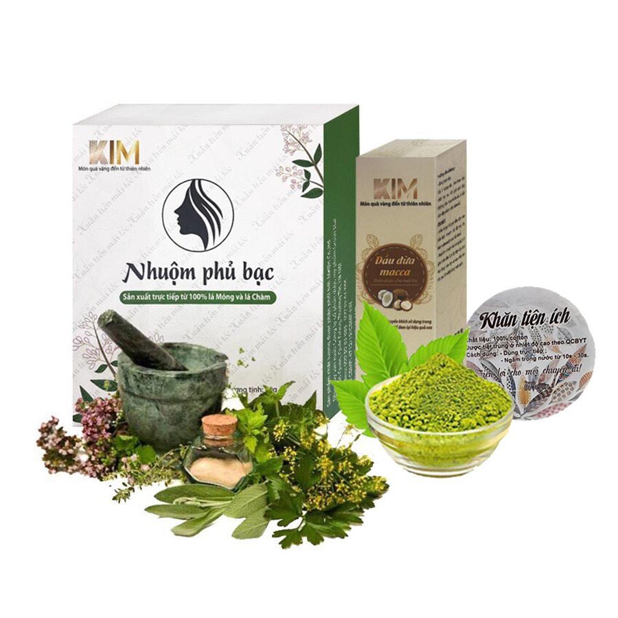 Nhuộm tóc bạc- Nhuộm tóc Kim- Nhuộm tóc phủ bạc tặng kèm 1 lọ dầu dừa macca 10ml