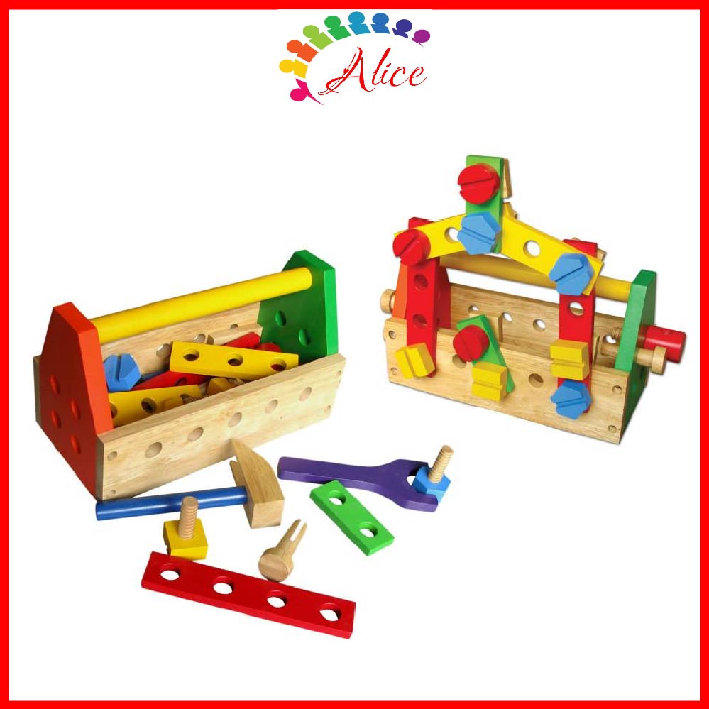 Bộ đồ nghề sửa chữa lắp ghép kỹ thuật - Đồ chơi gỗ thông minh Winwintoys cho bé