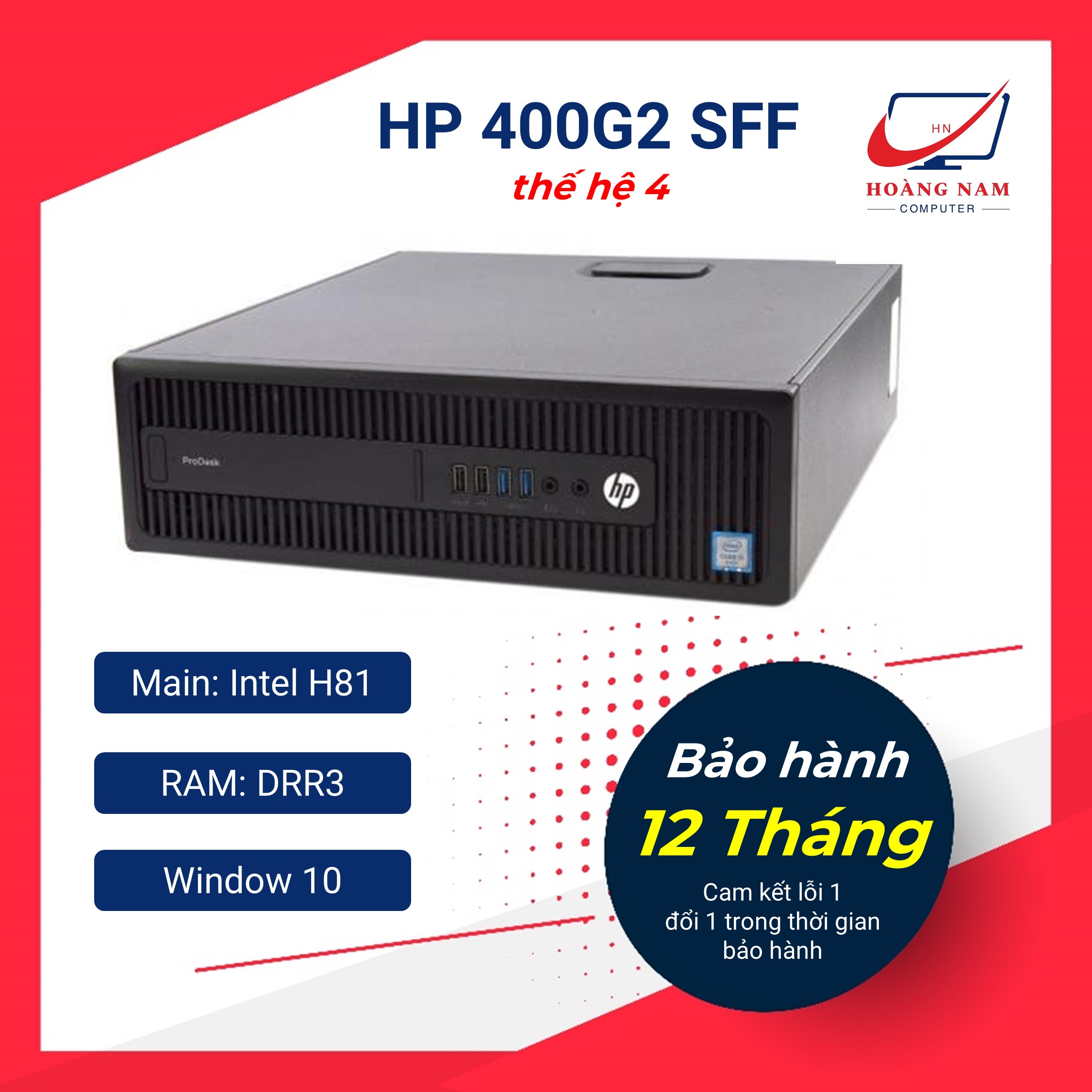 Case máy tính để bàn HP 400G2 Thế hệ 4 | Main H81 | Core i7 4770 - I5 4570 - I3 4130 | 2 khe Ram DRR3 | Bảo hành 12 tháng lỗi 1 đổi 1, Tặng USB Wifi