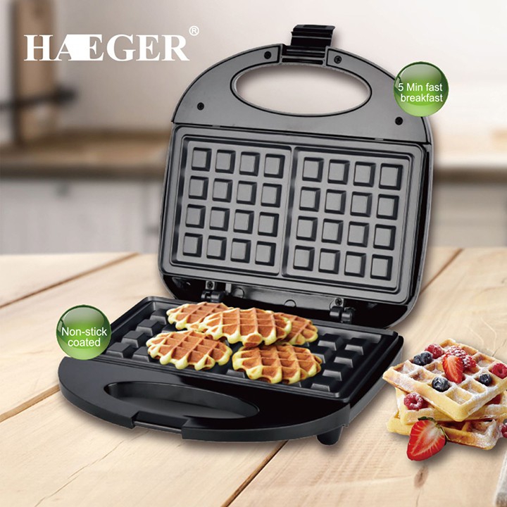 1 Máy Làm Bánh Waffle, Bông Lan, Kẹp Tàn Ong HAEGER - BH 12 Tháng