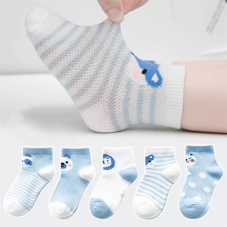 Set 5 đôi tất lưới điều hòa Kids Socks thông thoáng cho bé từ sơ sinh 0