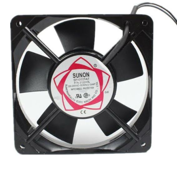 Quạt thông gió, hút mùi, tản nhiệt Mini Sunon 220V 12x12x3,8Cm