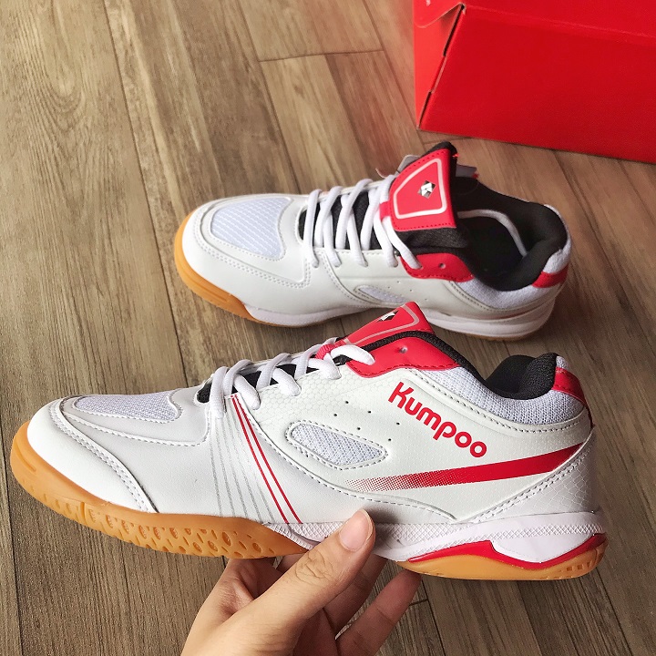 Giày Cầu Lông Bóng Bàn Kumpoo KH-D32 - Màu Trắng Đỏ