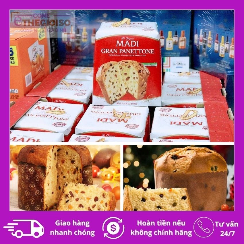 Bánh mì MADI của Ý, Bánh Madi Gran Panettone 1000g truyền thống thơm ngon, gây nghiện - eTheGioiSo