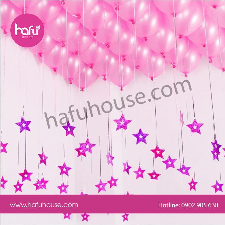 SET 100 NGÔI SAO KÈM DÂY KIM TUYẾN THẢ TRẦN - CỘT BONG BÓNG RẢI BÀN TRANG TRÍ ĐÁM CƯỚI SINH NHẬT TIỆC M1 HAFU HOUSE