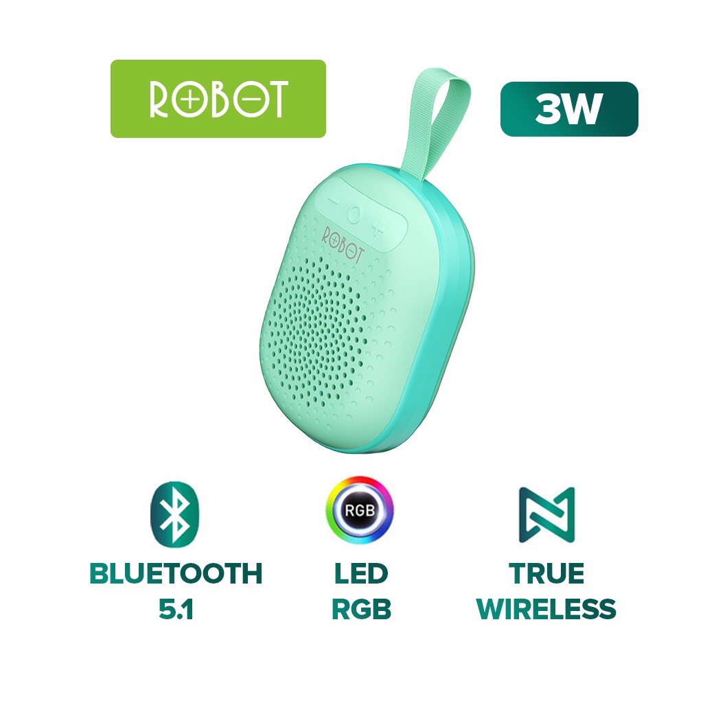 Loa bluetooth mini robot rb20 - công suất 3w hiệu ứng led rgb - bluetooth 5.1 - hỗ trợ thẻ micro sd - hàng chính hãng