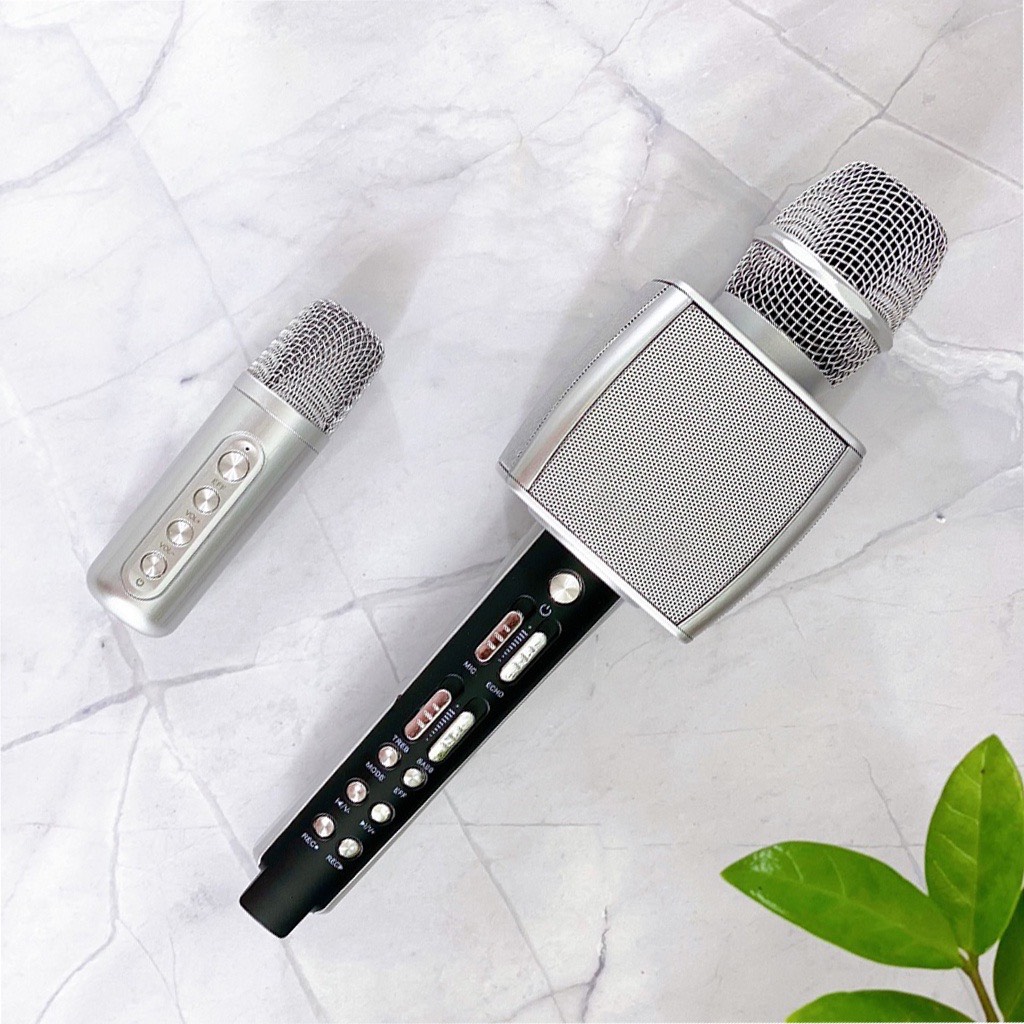 Micro karaoke bluetooth YS98 cao cấp thêm 1 mic để hát song ca tích hợp loa bass tress - Micro bluetooth karaoke