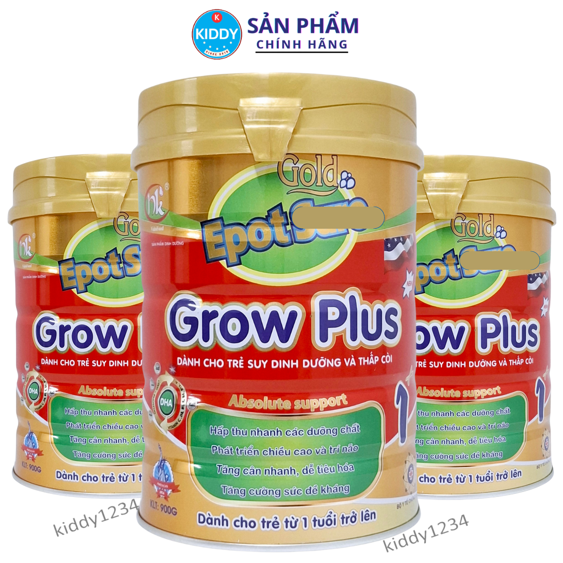 Sữa Epot Growplus cho trẻ suy dinh dưỡng thấp còi lon 900g (kiddy1234)