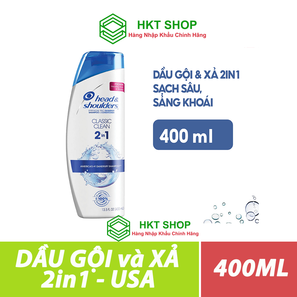 Dầu gội và xả 2in1 head&shoulders classic clean 700ml - hkt shop
