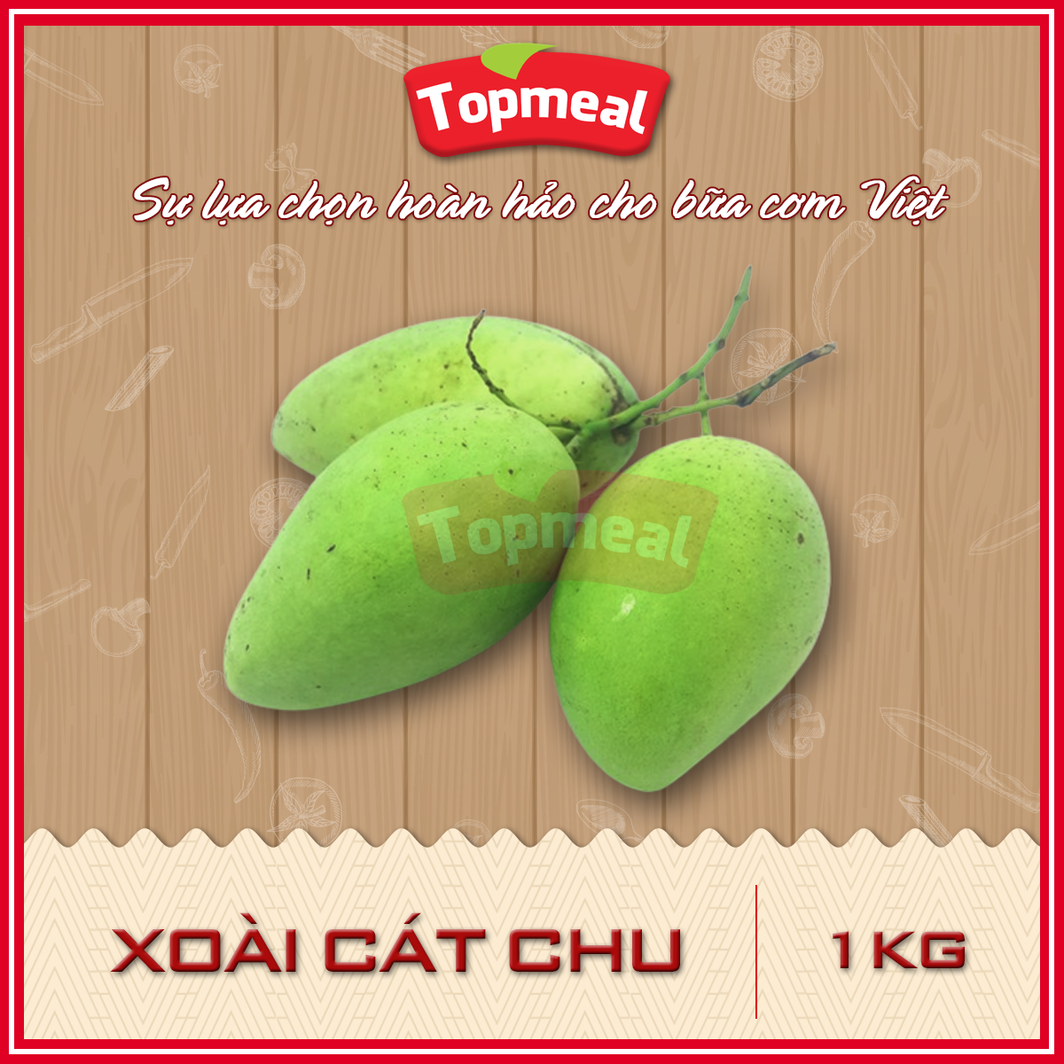 HCM - Xoài Cát Chu (1kg) (Giao xanh/chín ngẫu nhiên tùy đợt hàng) - [Giao nhanh TPHCM]