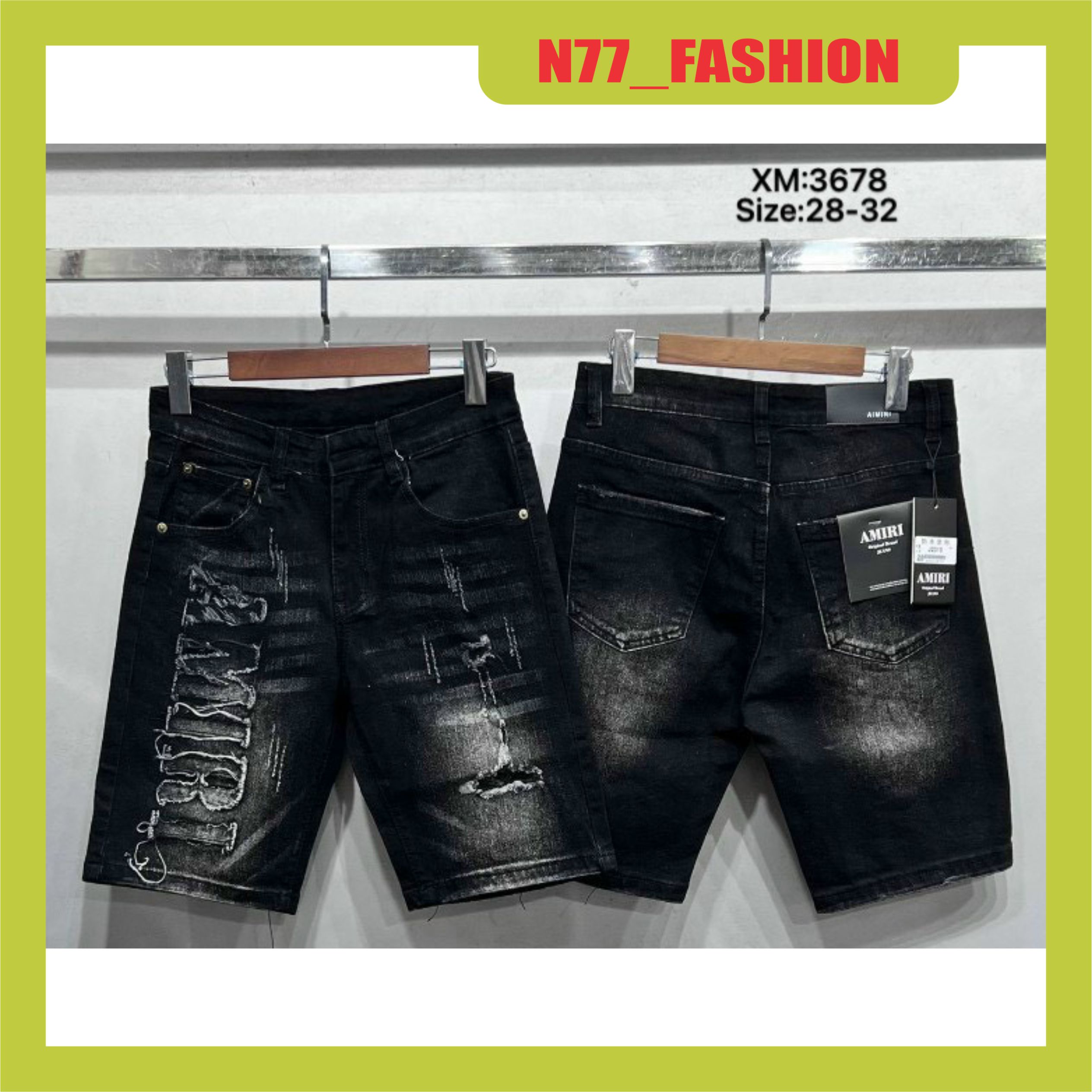 ( VIDEO ẢNH THẬT ) Quần short jean nam rách thêu logo vải dày chất bò hàng vnxk mấu mới nhất cao cấp N77 FASHION