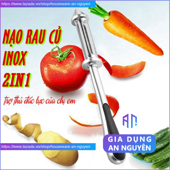 Dụng cụ nạo rau củ dao bào rau củ, nạo bào sợi rau củ quả đa năng bằng inox gọt vỏ hoa quả trái cây