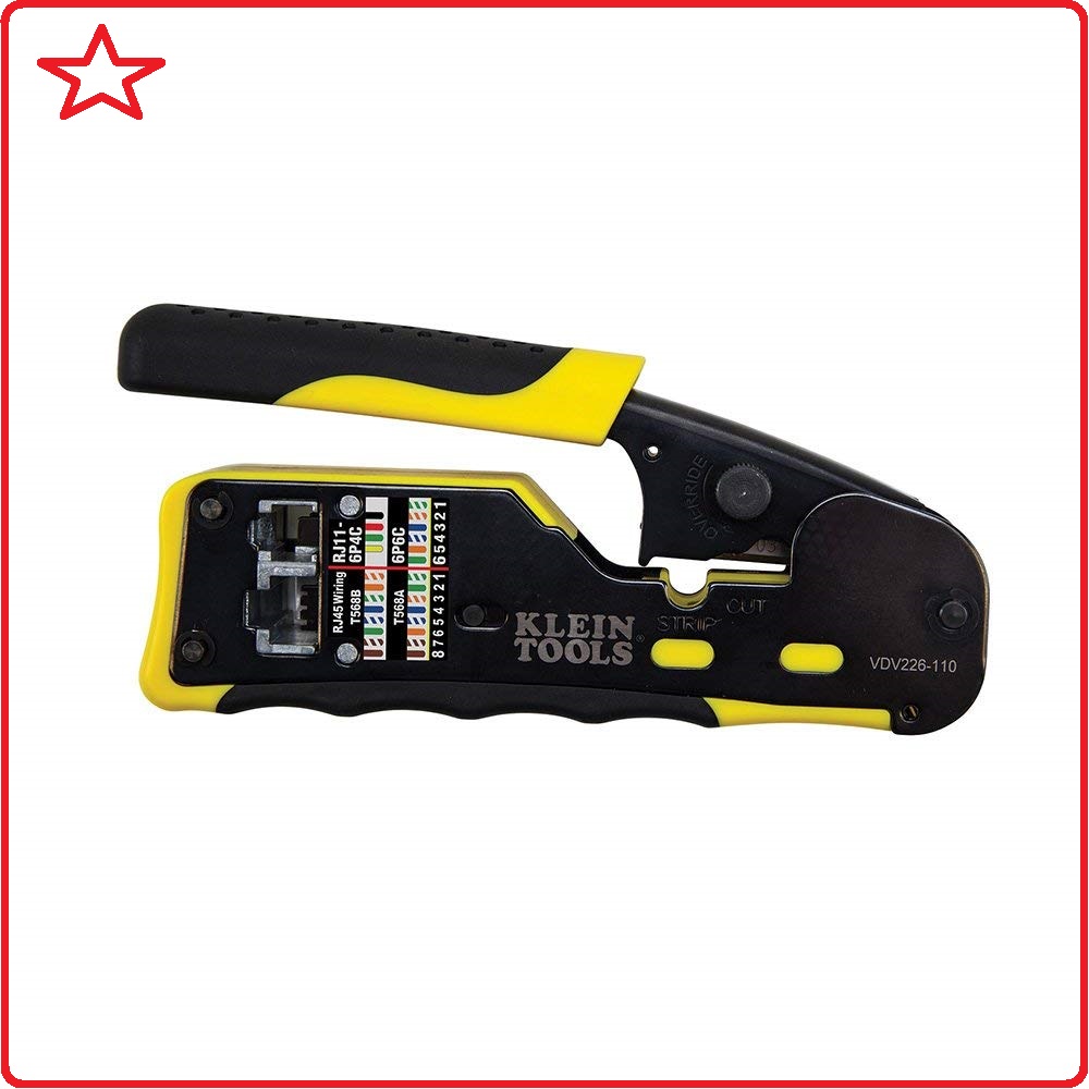 Kìm bấm mạng xuyên thấu Klein Tools VDV226-110 Wire Crimper / Wire Cutter / Wire Stripper Pass-Thru Modular All-in-One