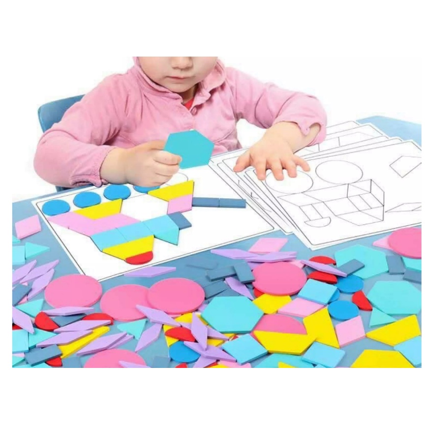 Bộ ghép hình khối sáng tạo montessori fun board 180 miếng ghép đồ chơi cho bé trai bé gái