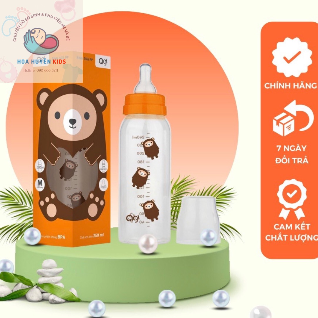 Bình sữa agi bình sữa cổ hẹp nhựa pp 140ml - 250ml