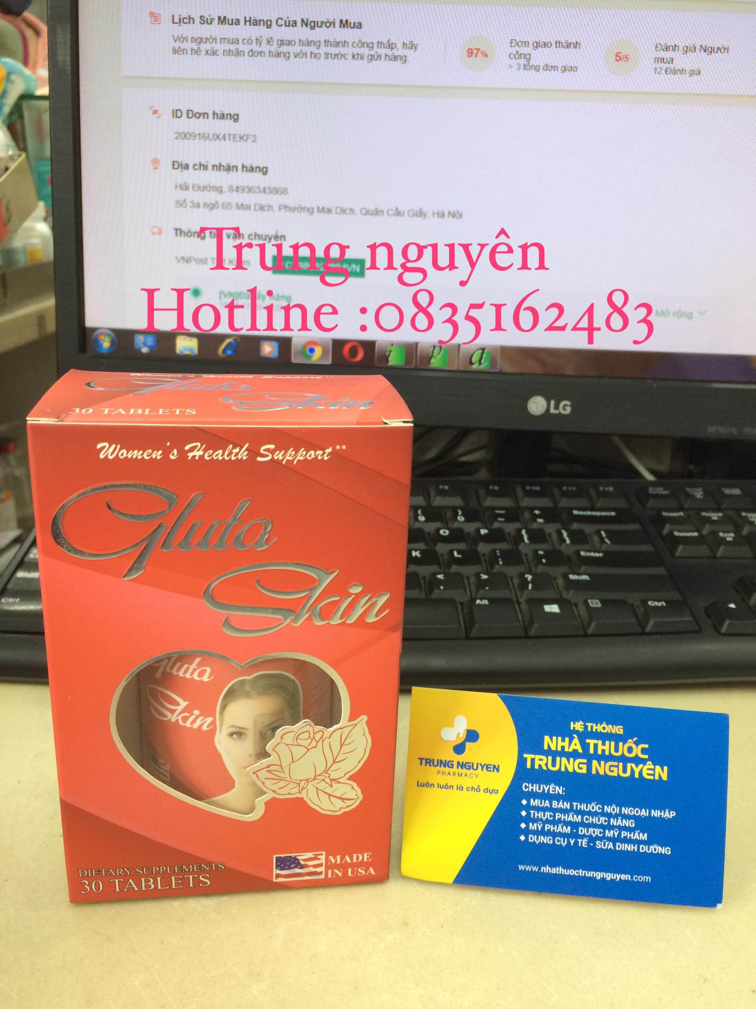 [HCM]GLUTA SKIN (Sản Xuất Tại Mỹ) - Làn Da Trắng Sáng Mịn Màng