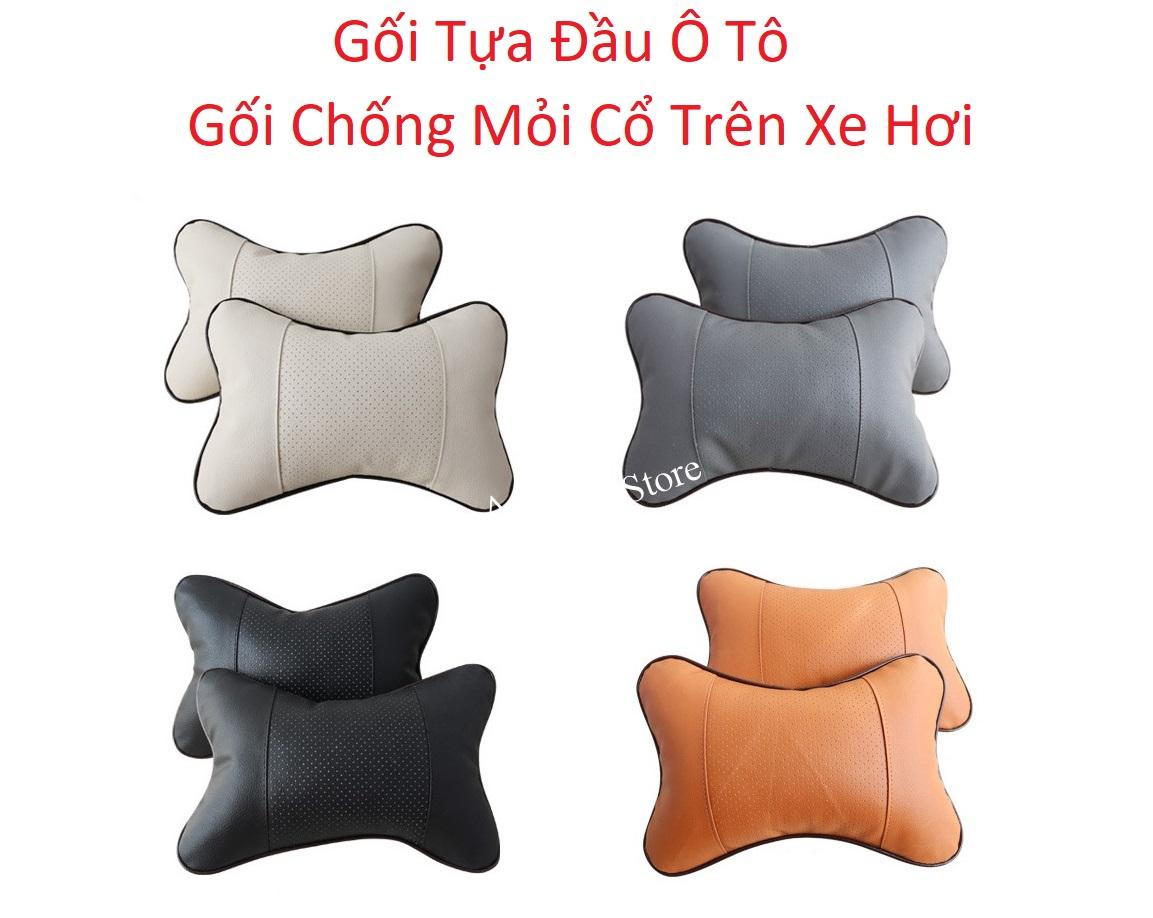 Bộ 2 Gối Tựa Đầu Ô Tô, Xe Hơi Chất Lượng Cao - Chất Liệu Da Cao Cấp