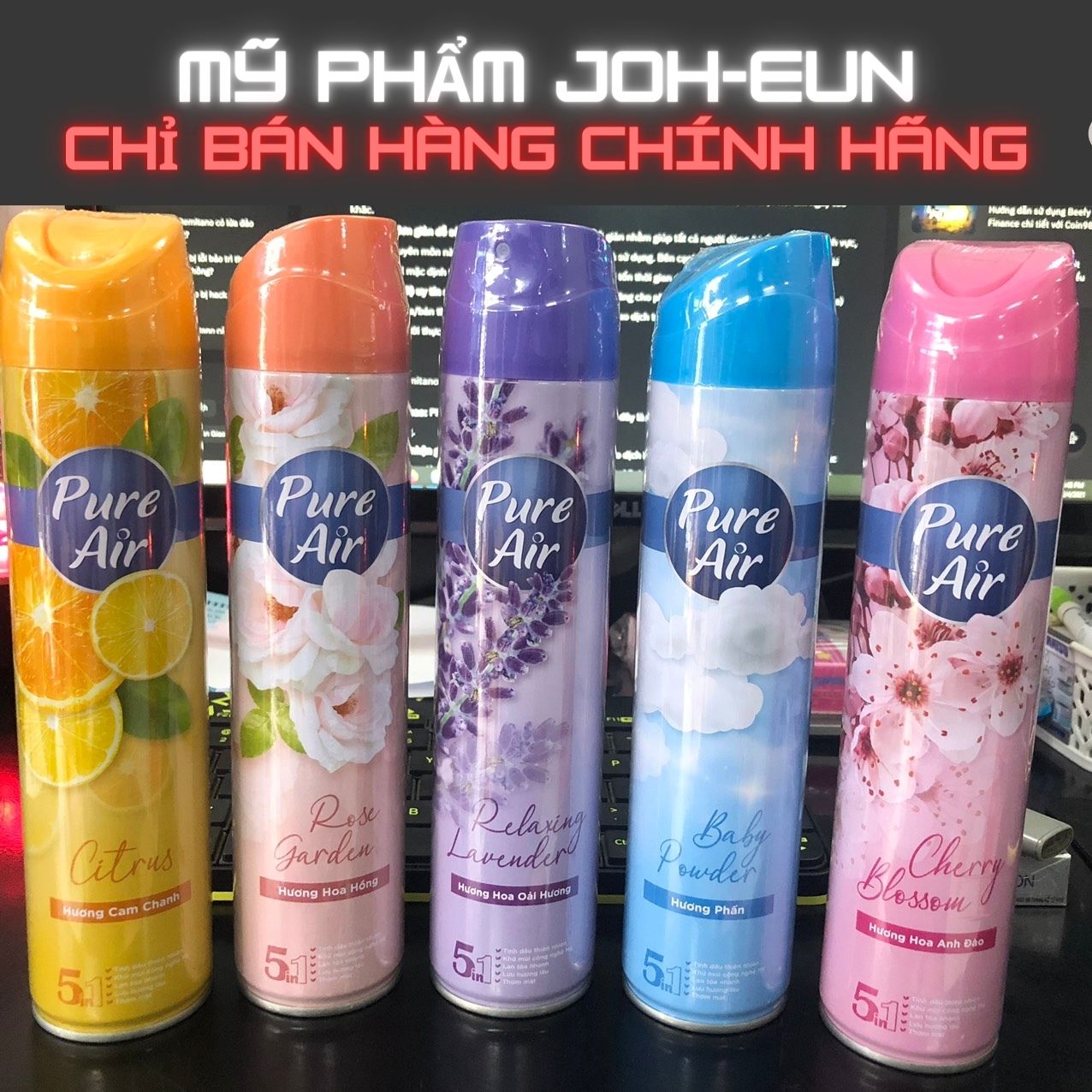 Nước xịt phòng khử mùi thơm phòng Pure Air 280ml ( 5 mùi )