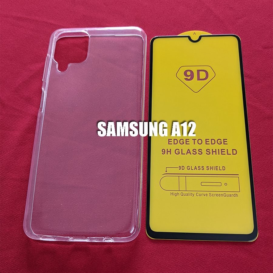 Bộ ốp lưng dẻo kính cường lực full màn hình Samsung Galaxy A12