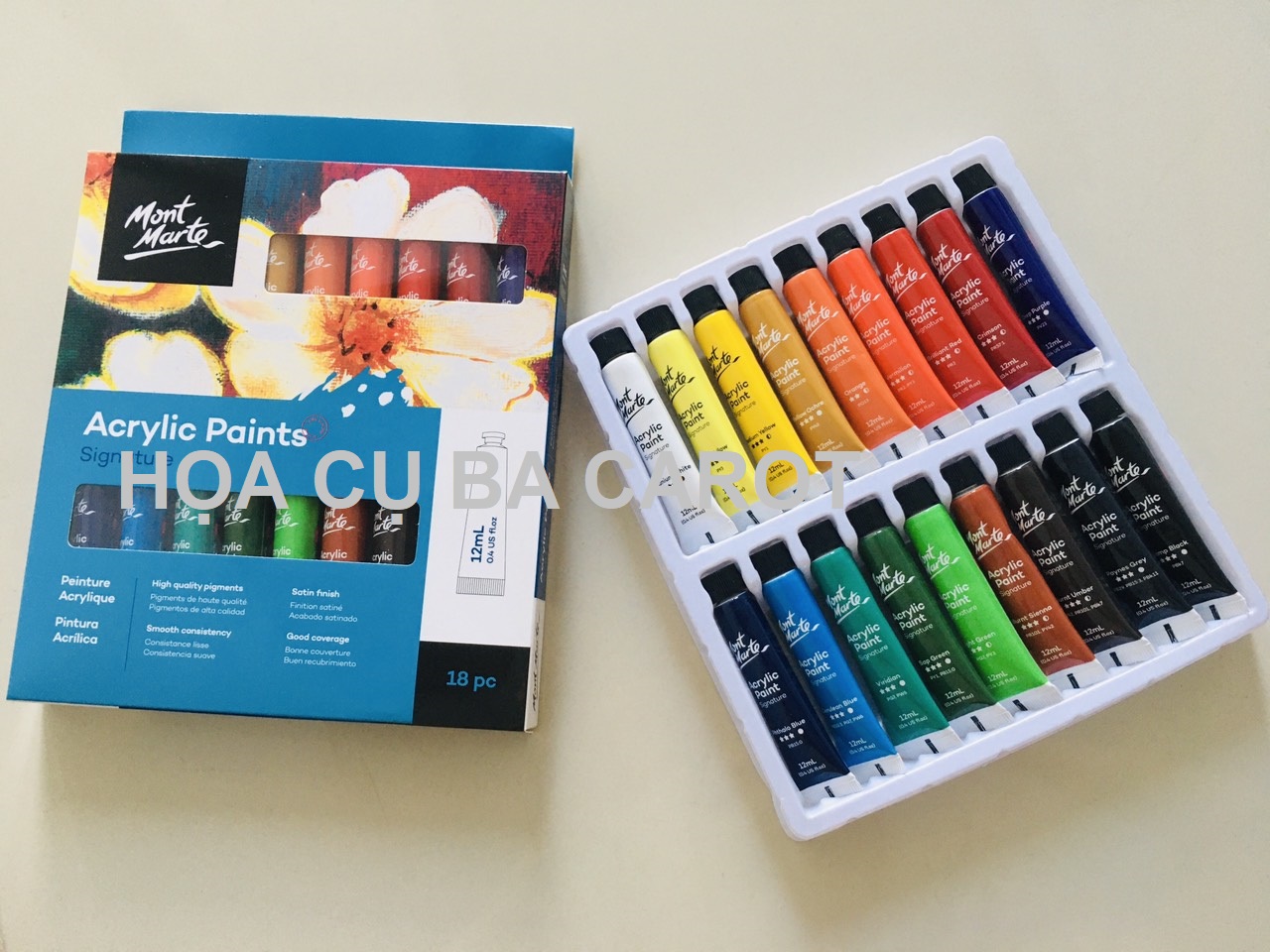 Set màu mont marte acrylic 12ml 12/18/24 có quà tặng