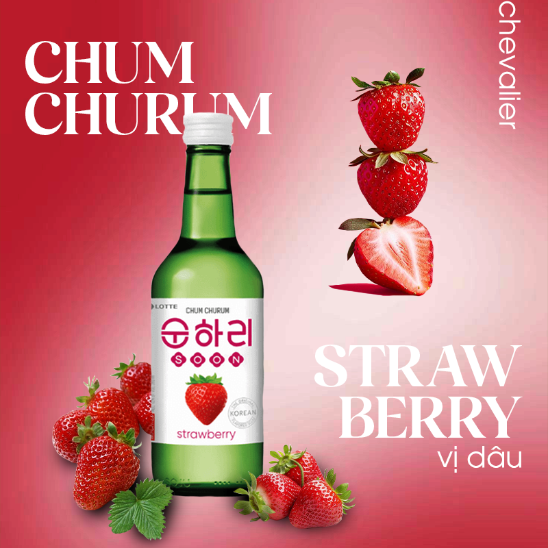 Soju Hàn Quốc Chum Churum Strawberry - DÂU TÂY 360ml