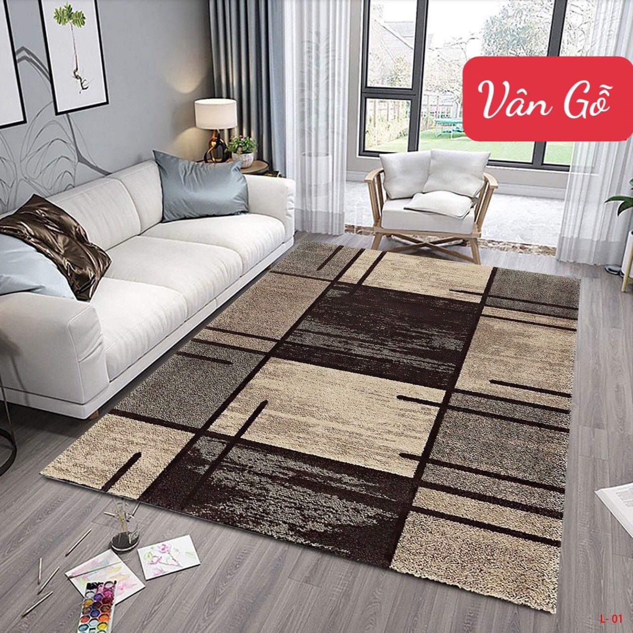 Thảm trải sàn Bali 3D 1m6x2m3 mẫu mã đa dạng