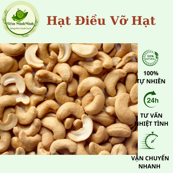Hạt điều tươi sạch vỏ vỡ đôi làm sữa hạt đóng túi 200g , 500gr