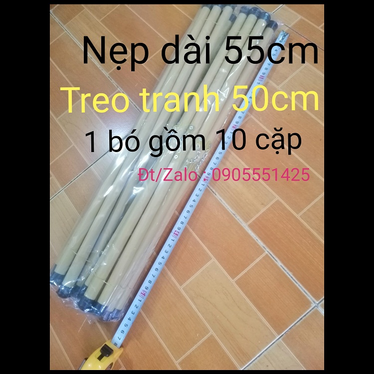 Ống trúc treo lịch tranh ảnh. Nẹp treo lịch tranh ảnh. Nẹp treo tranh giấy thư pháp cỡ lớn.Ống trúc treo cỡ tranh 50cm.