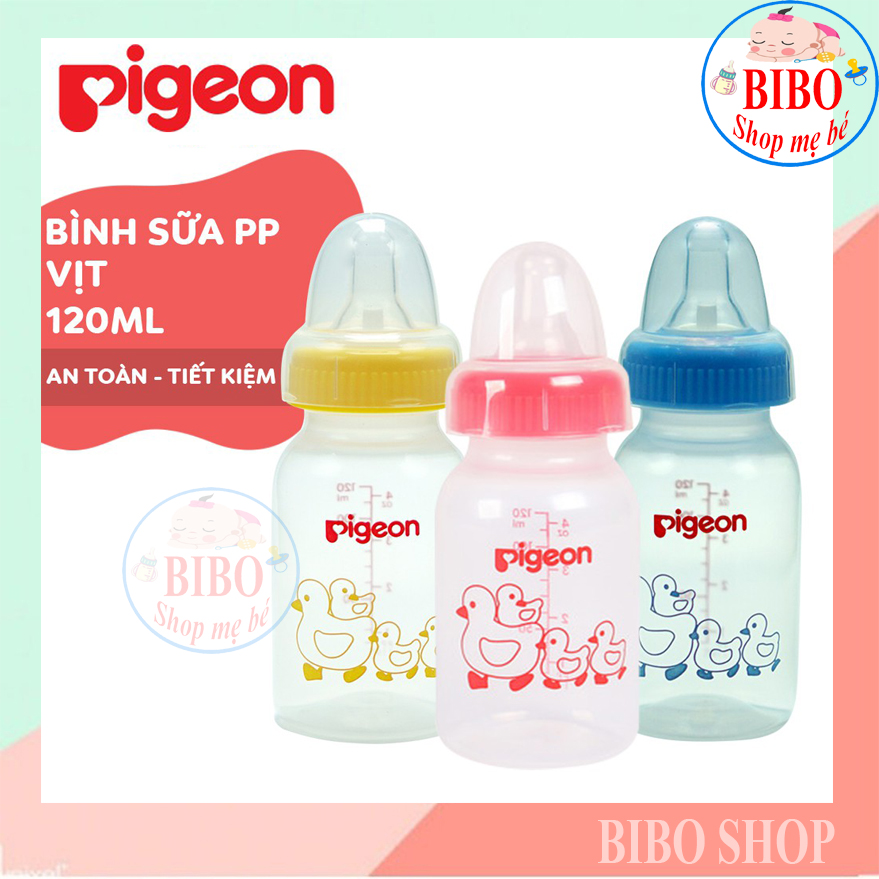 Bình sữa cho bé pigeon 120ml, bình bú nhựa pp tiêu chuẩn bpa free