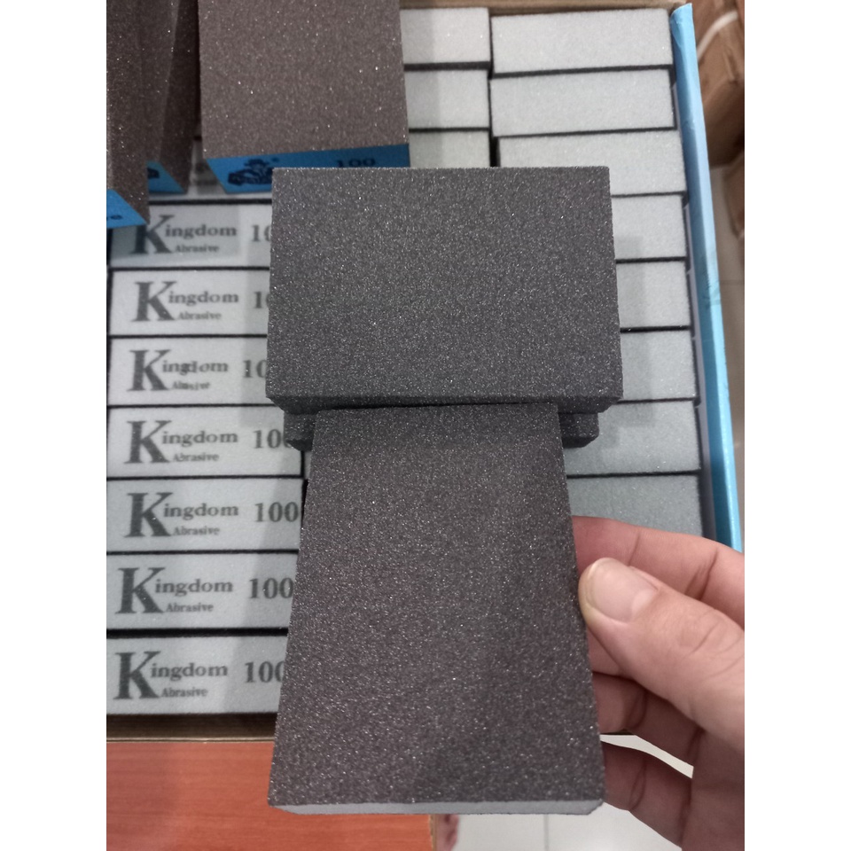 Nhám chà gỗ loại nhám mút xốp # 100 , giá 75.000/set 10 miếng