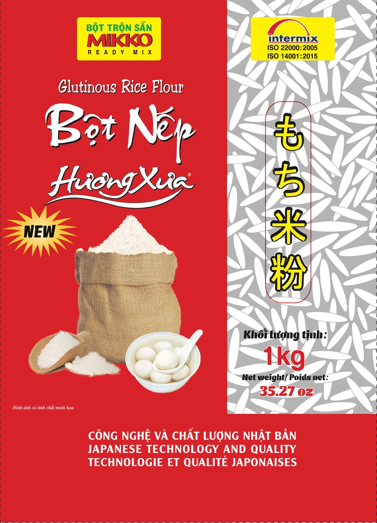 Bột nếp mikko hương xưa 500g.