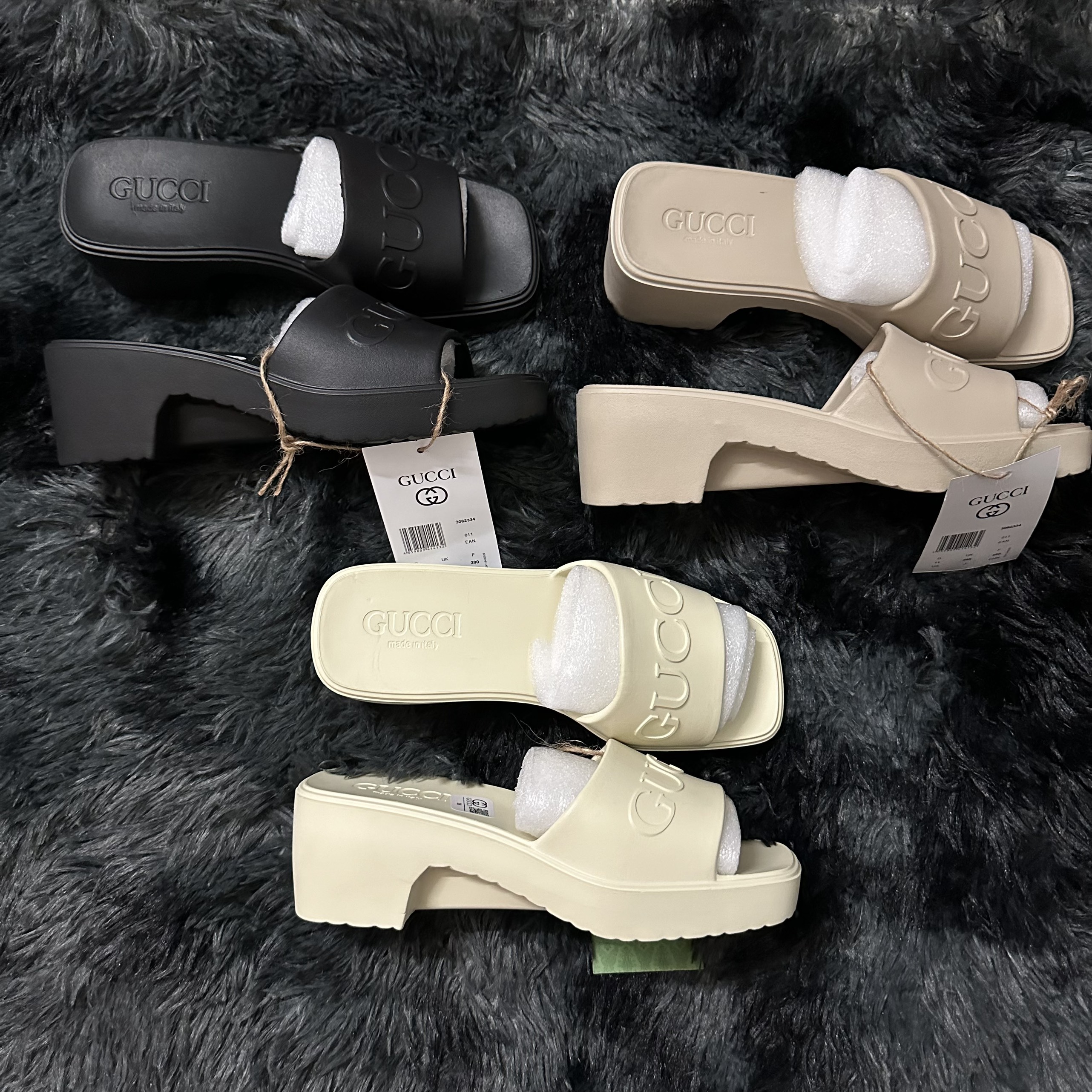 Guốc 𝐆𝐔𝐂𝐂𝐈 nữ - Guốc cao su đúc nguyên khối siêu nhẹ siêu êm