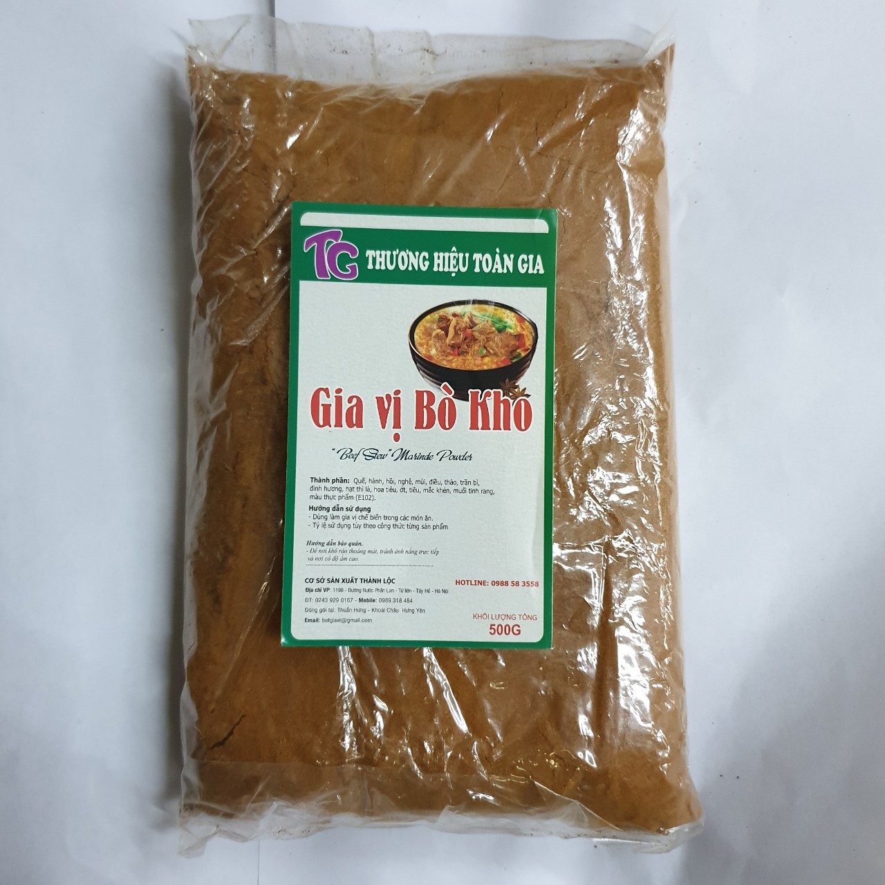 Gia vị bò kho gói 500g- chuẩn vị món thịt bò kho thơm ngon, hấp dẫn
