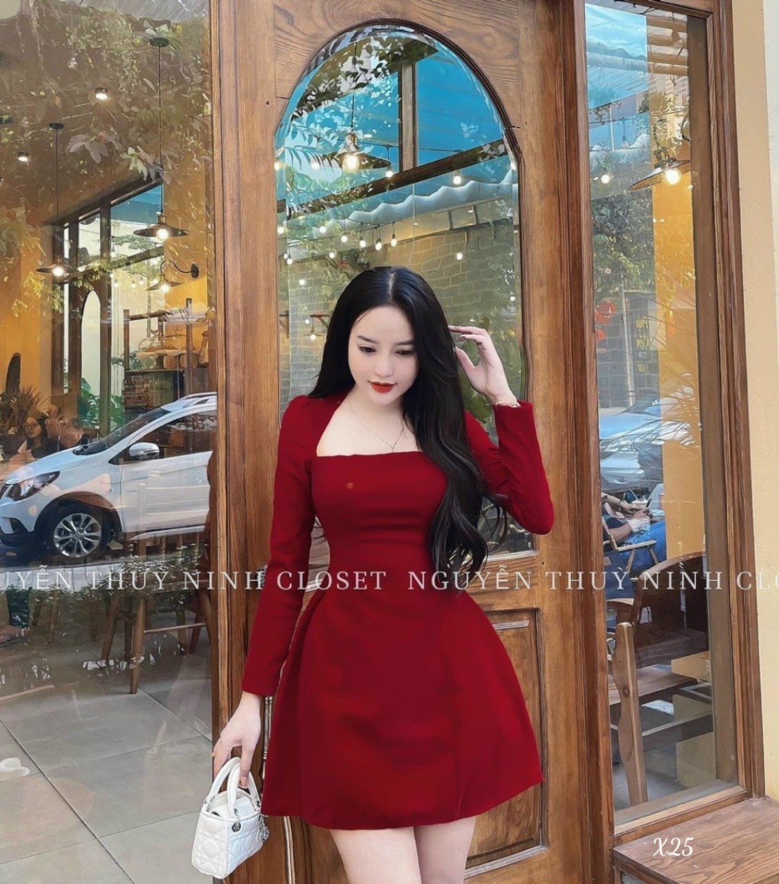 Đầm nhung hai màu xinh sang chảnh hót hít như hình ldt1122