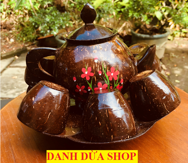 Có Video Bộ ấm trà bằng gáo dừa - mỹ nghệ dừa Bến tre - Danh Dừa Shop