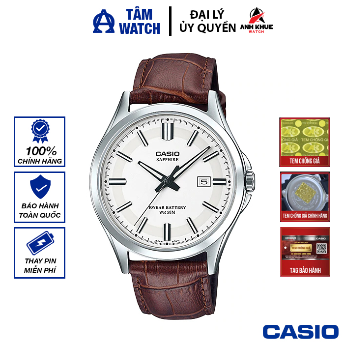 Đồng hồ nam dây da Casio Standard chính hãng Anh Khuê MTS-100L-7AVDF (41mm)