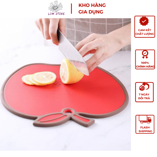 Thớt nhựa kháng khuẩn hình quả táo thái hoa quả và thức ăn_hàng sẵn