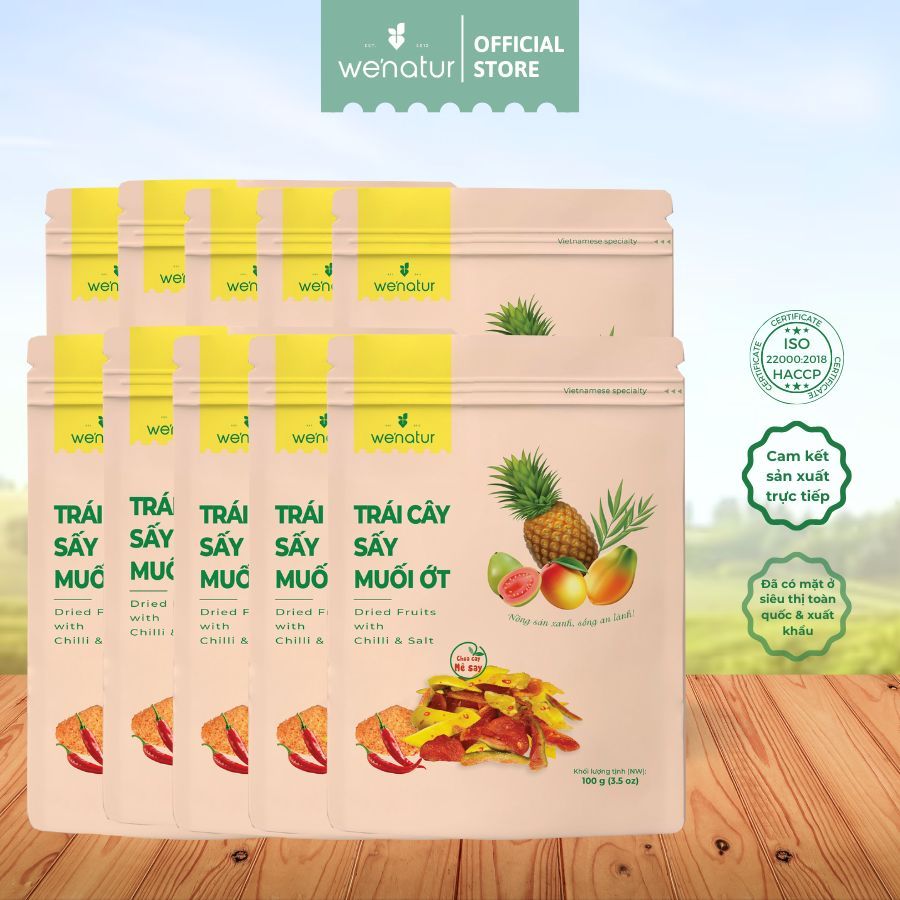 [COMBO SỈ GIÁ TỐT] Combo 10 gói Trái cây sấy muối ớt we'natur 100g