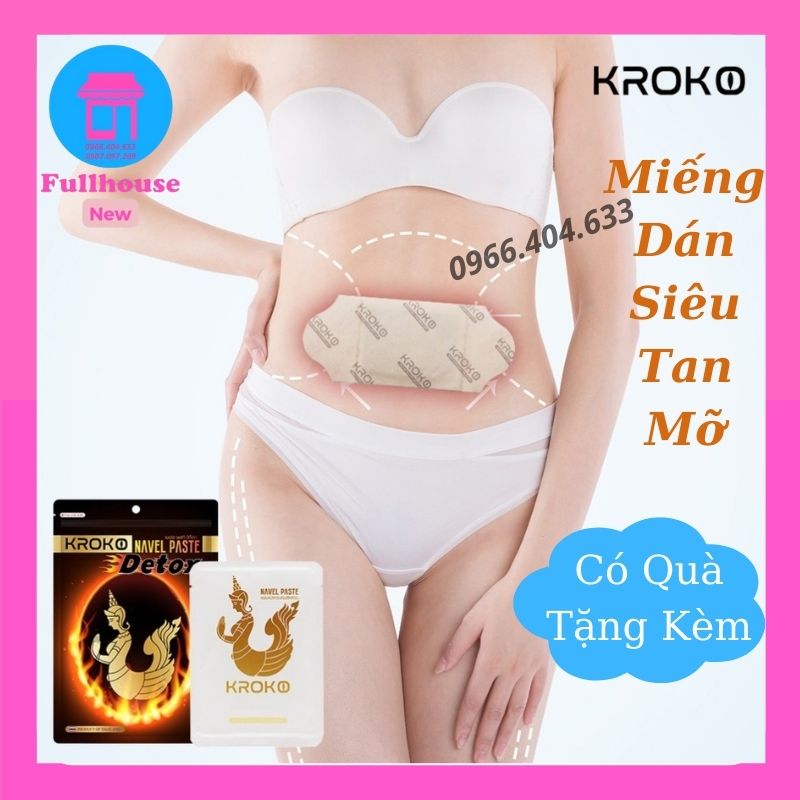 Miếng dán giảm mỡ, miến dán siêu tan mỡ bụng kroko detox thái lan