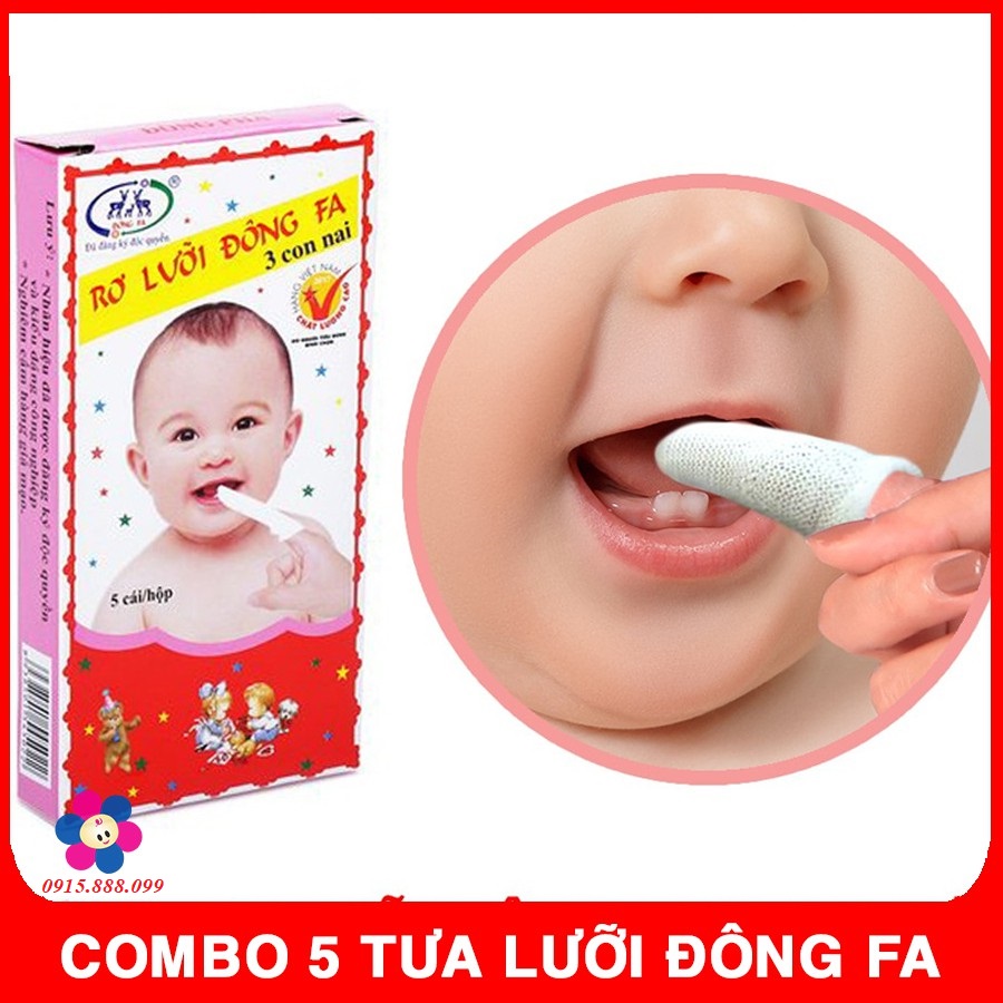 Tưa lưỡi (hộp 5 chiếc) vệ sinh răng miệng cho bé, vệ sinh lưỡi cho bé sơ sinh