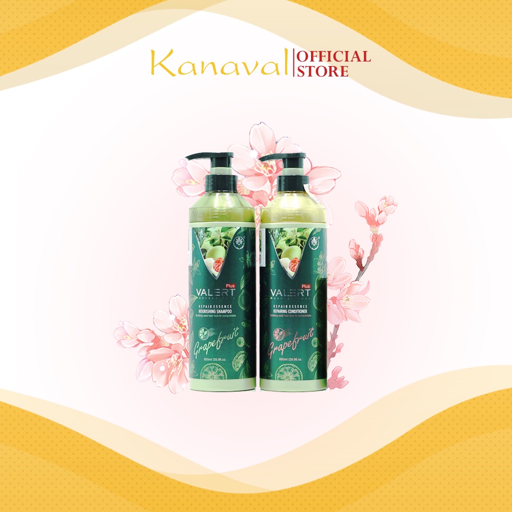 Dầu gội dầu xả bưởi Grapefruit Valert Professional kích thích mọc tóc, ngăn ngừa gầu và giảm gẫy rụng tóc 850ml, cặp dầu gội valert được nhiều người tin dùng - Kanaval Official Store