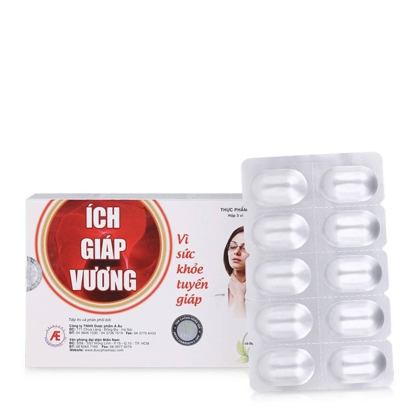 Ích giáp vương - viên uống tăng cường sức khỏe tuyến giáp, hộp 30 viên